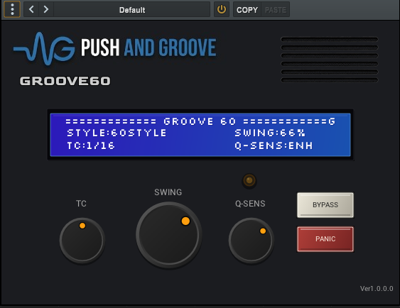GROOVE60 plugin interface