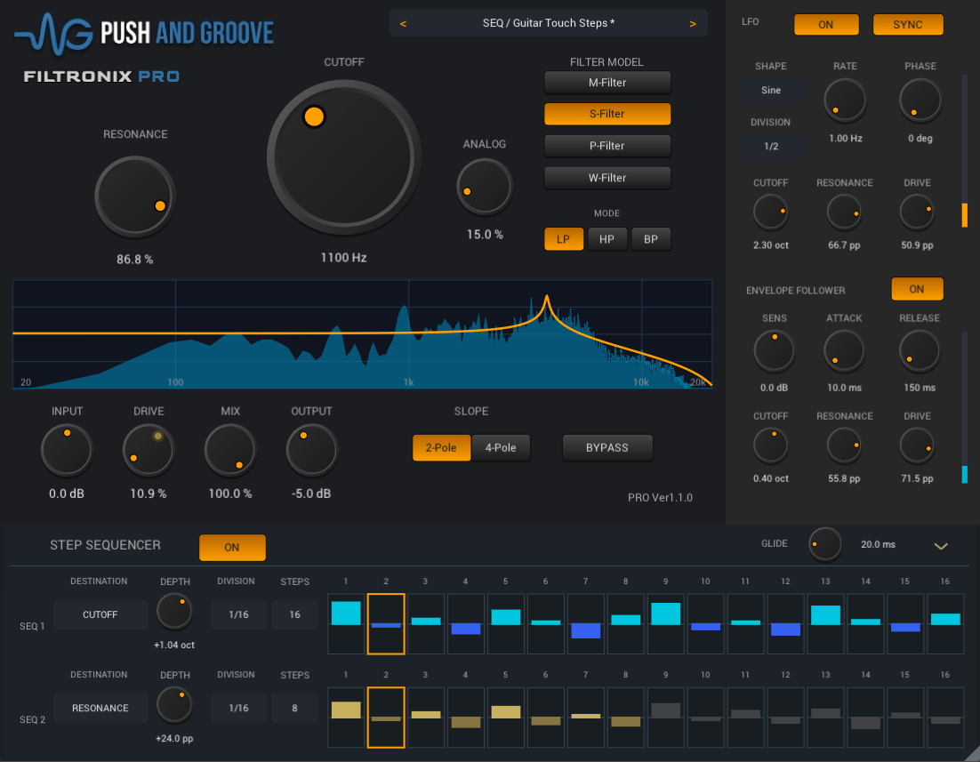 FILTRONIX PRO plugin interface